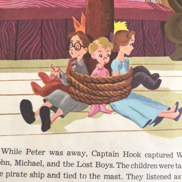 VTG 70’s Walt Disney’s Peter Pan Book Record Songs From Film See Hear Read Kids - Picture 5 of 8